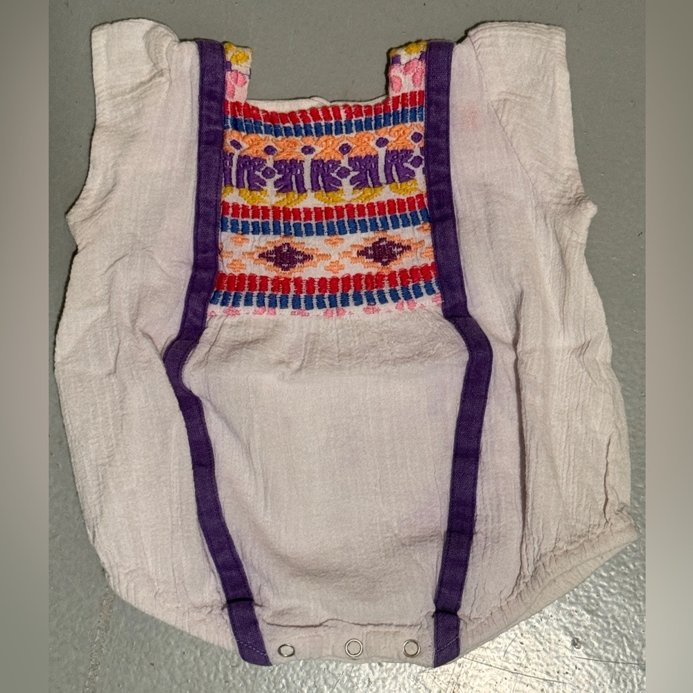 Pink Chicken - Colorful Embroidered Bubble - Size: 6/12M